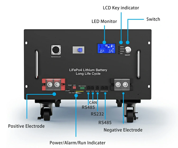 48v 24v 280ah rack mount battery structure