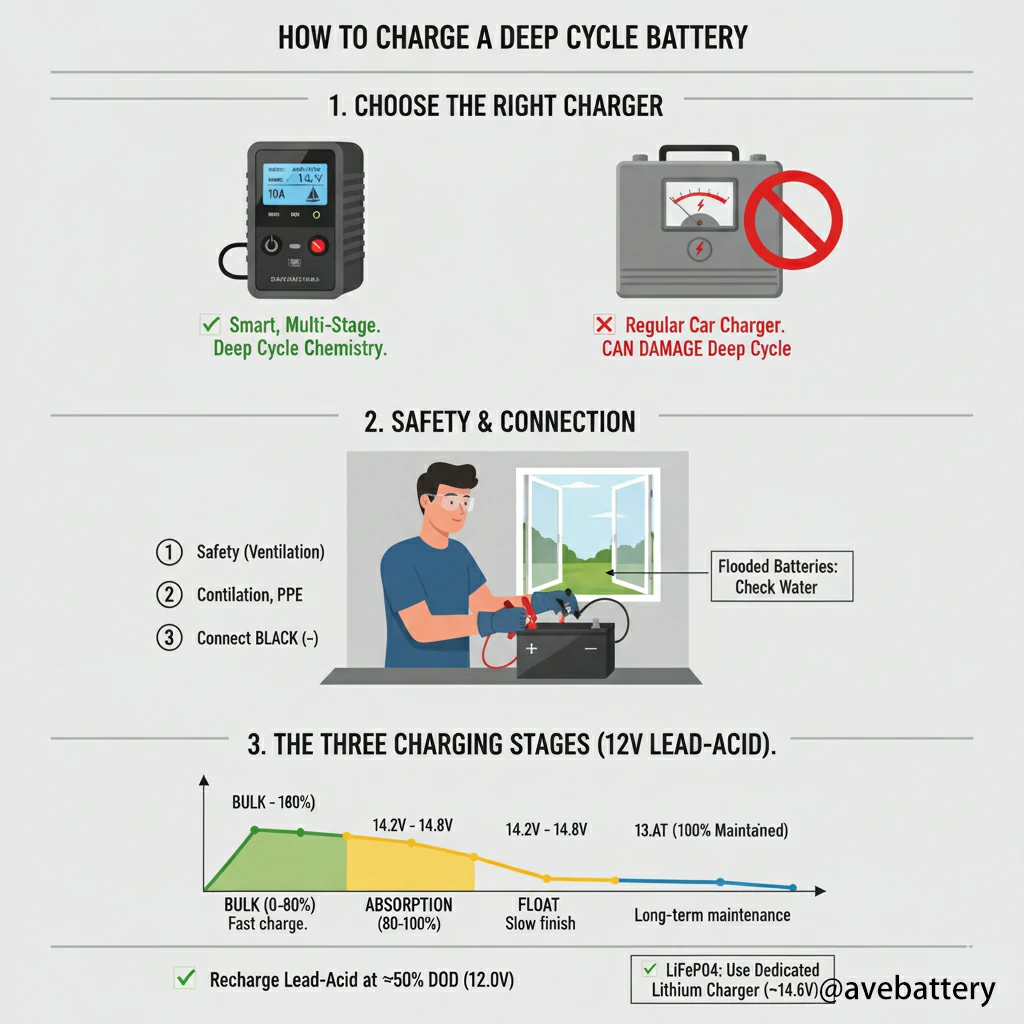 how to charge a deep cycle battery