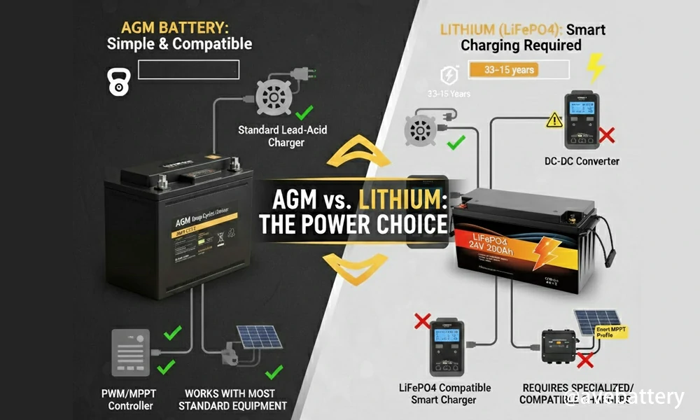 agm battery vs lithium charging differences