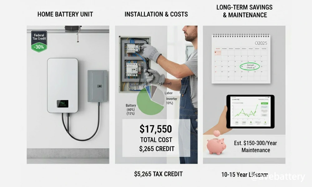 home battery storage without solar maintenance cost annual budget