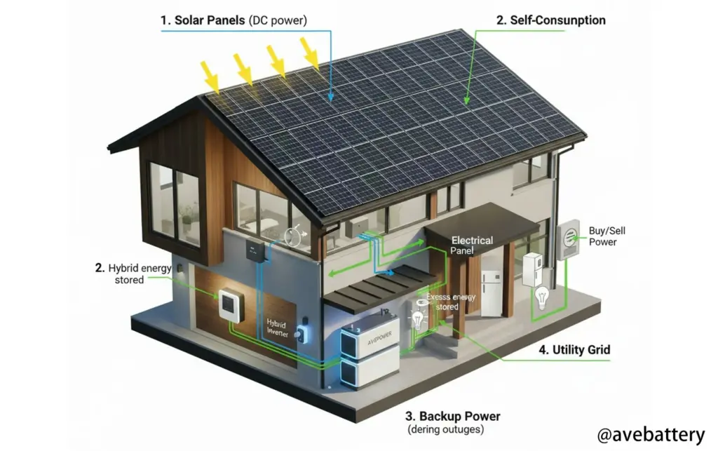 how a solar energy battery storage works