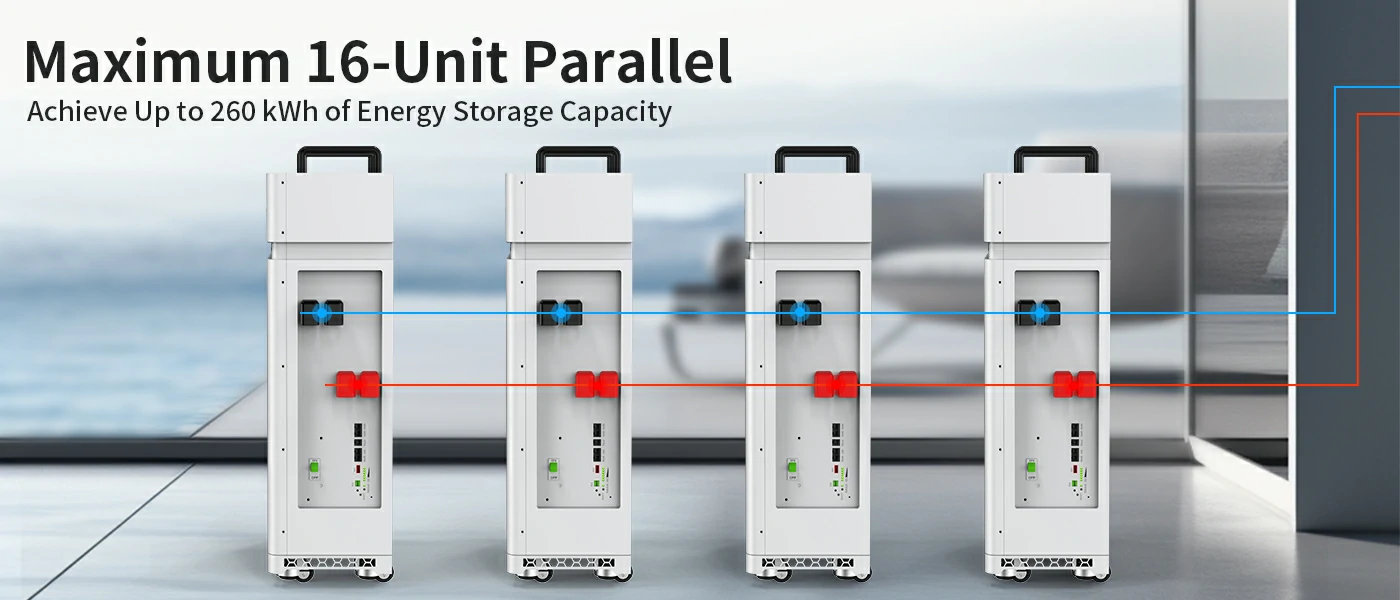16 strings in parallel for enhanced energy storage