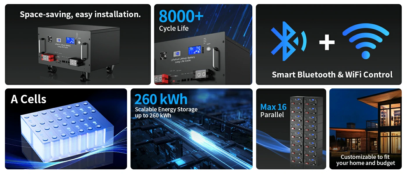 24V rack mount lithium solar battery for home energy storage