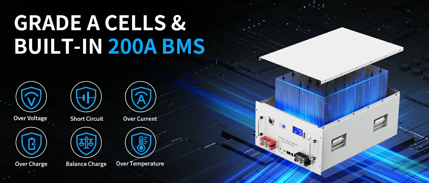 48v battery 200a bms ensuring safe charging and discharging