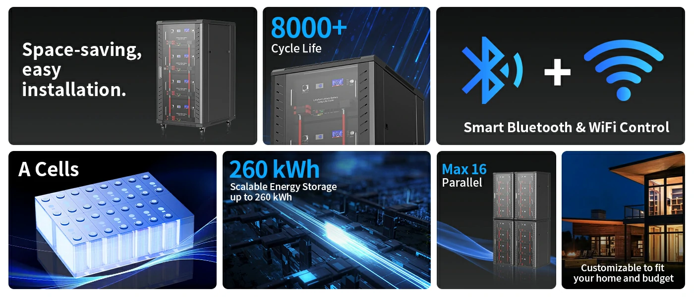 Indoor 20kWh home battery storage cabinet