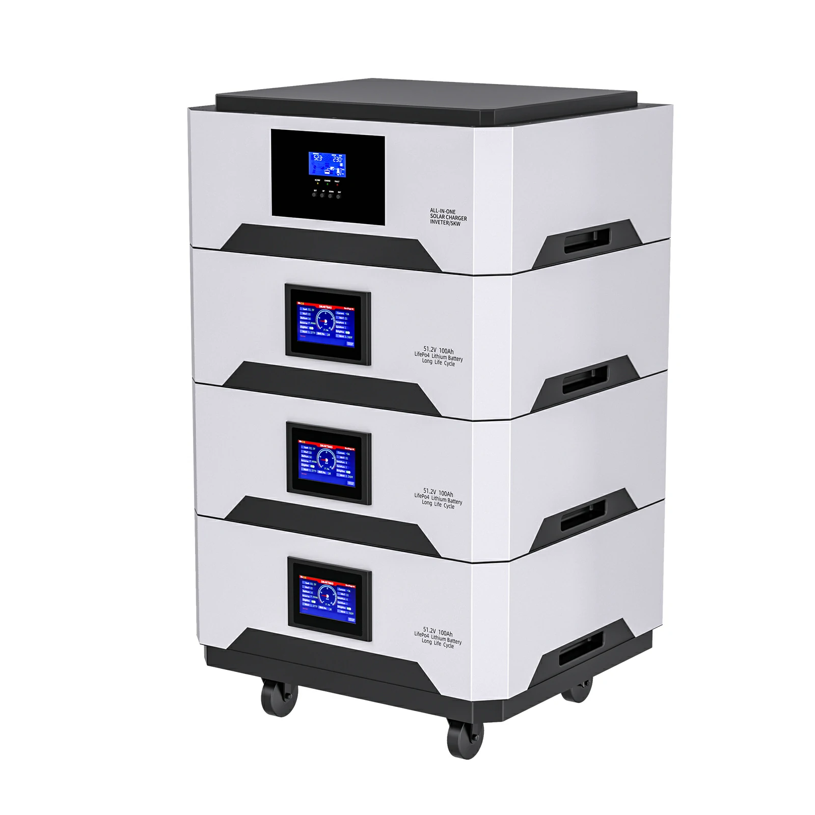 Home energy storage with stackable 10kWh solar battery