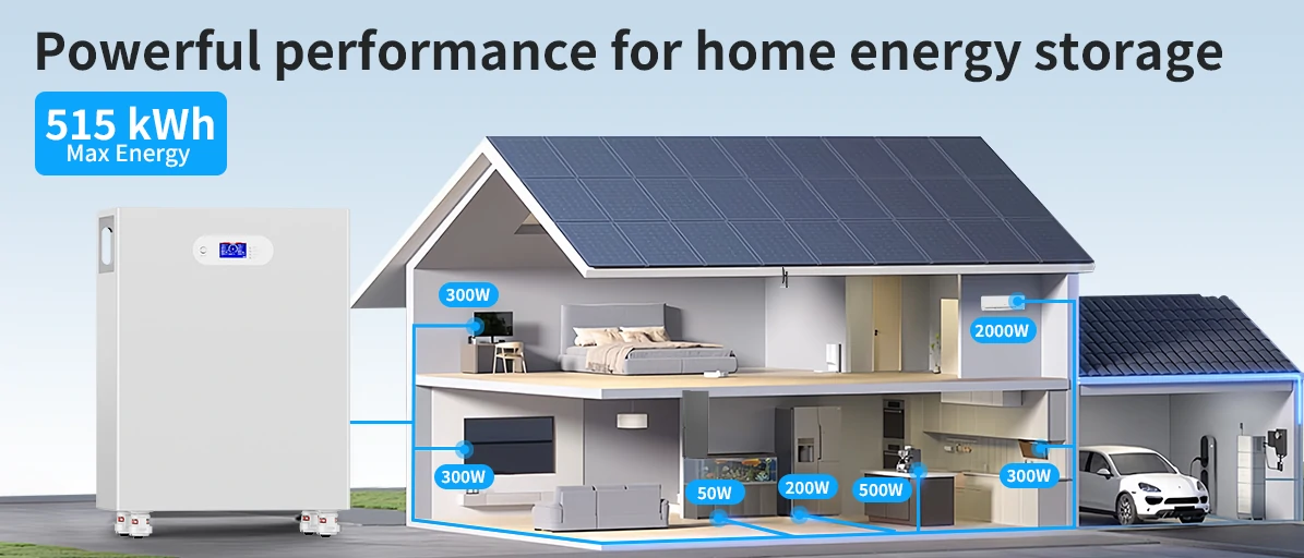 48V 30kWh solar battery system with hybrid inverter setup