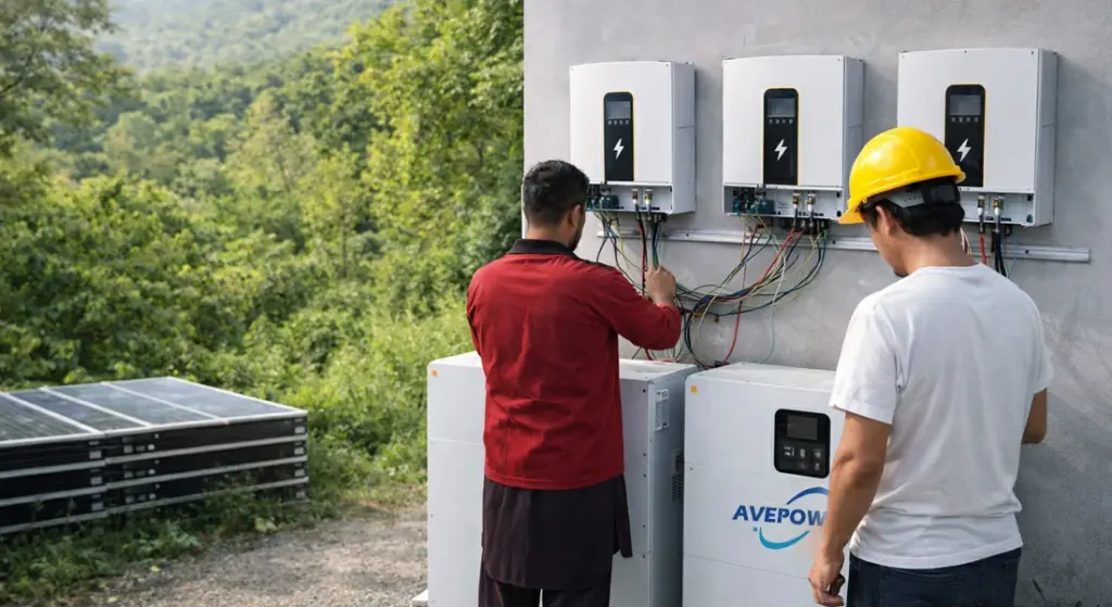 solar battery installation