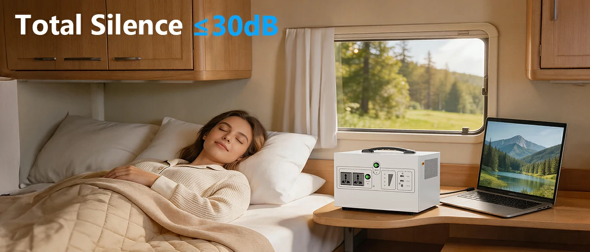 portable solar battery power station for camping and emergency home use