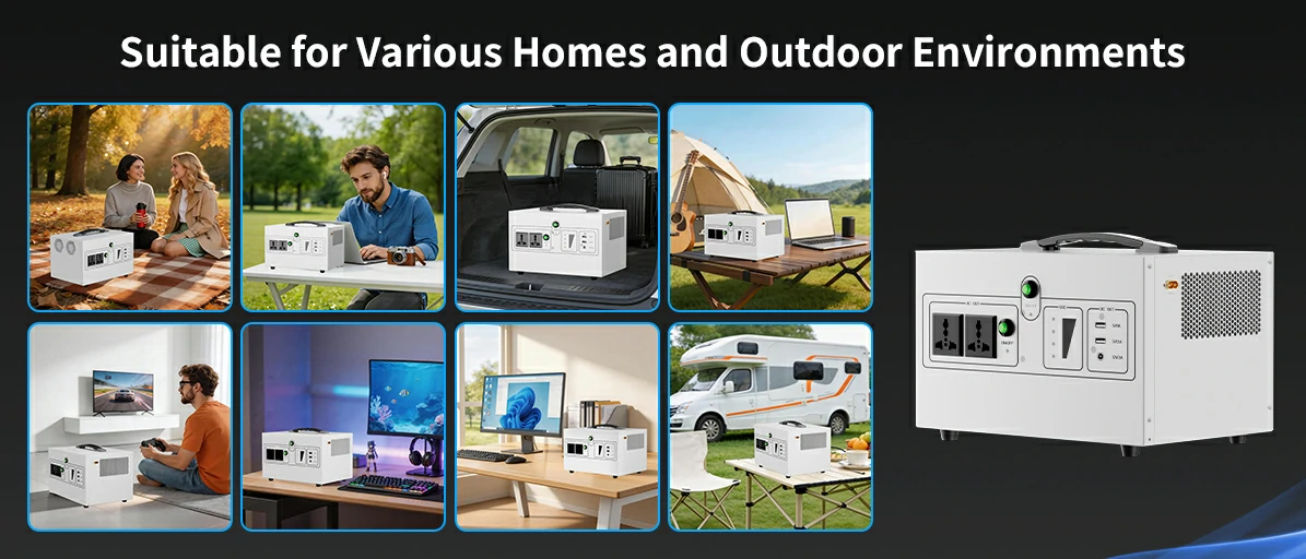 portable solar battery with fast charging for home and outdoor use