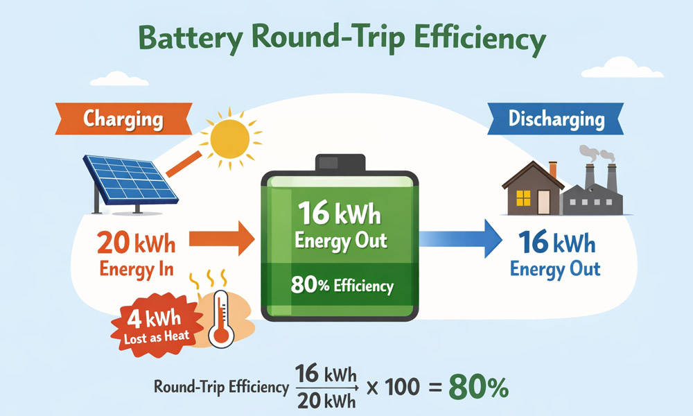 round trip efficiency of battery