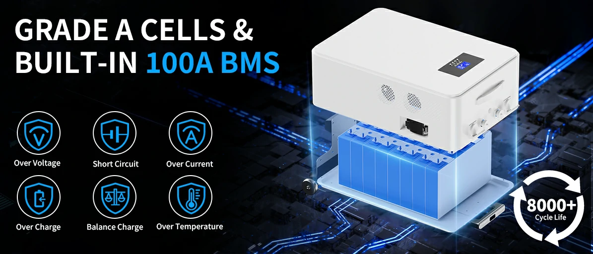 solar home battery 5kwh with bms