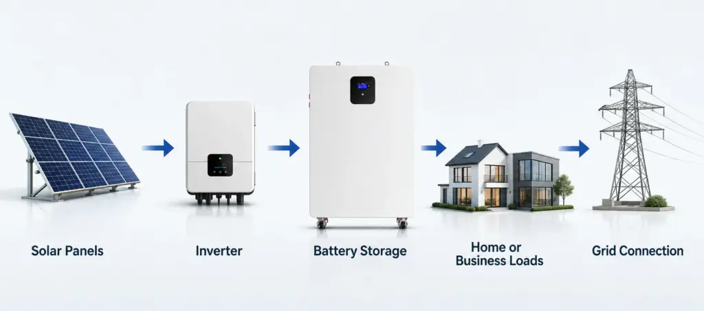 how do solar plus storage systems work