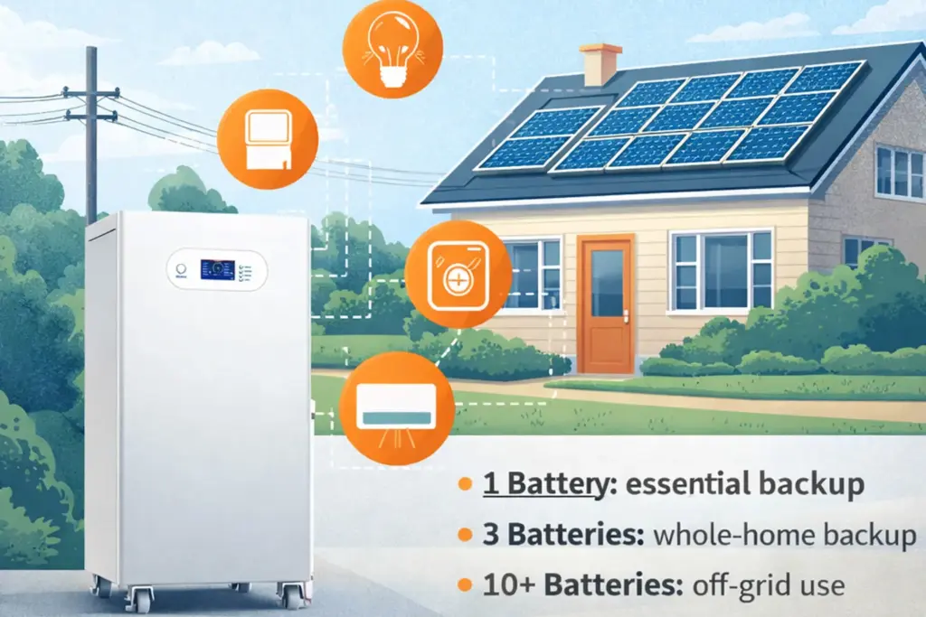 how many 48v 15kwh batteries to power a house