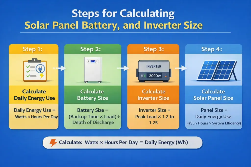 how to calculate solar panel battery and inverter for home