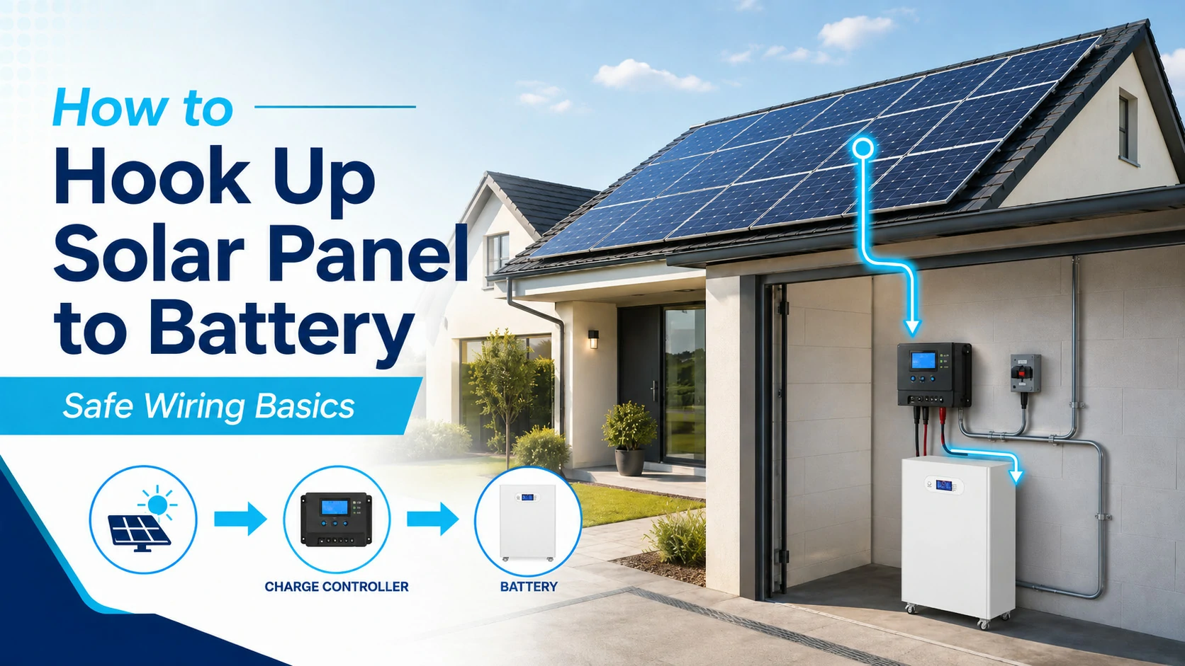 how to hook up solar panel to battery