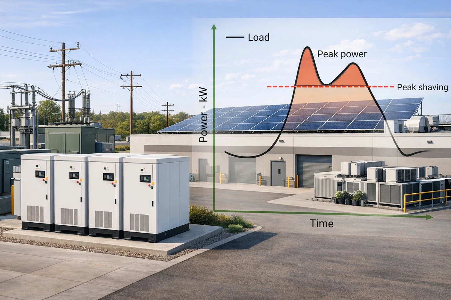peak shaving battery storage system for commercial building