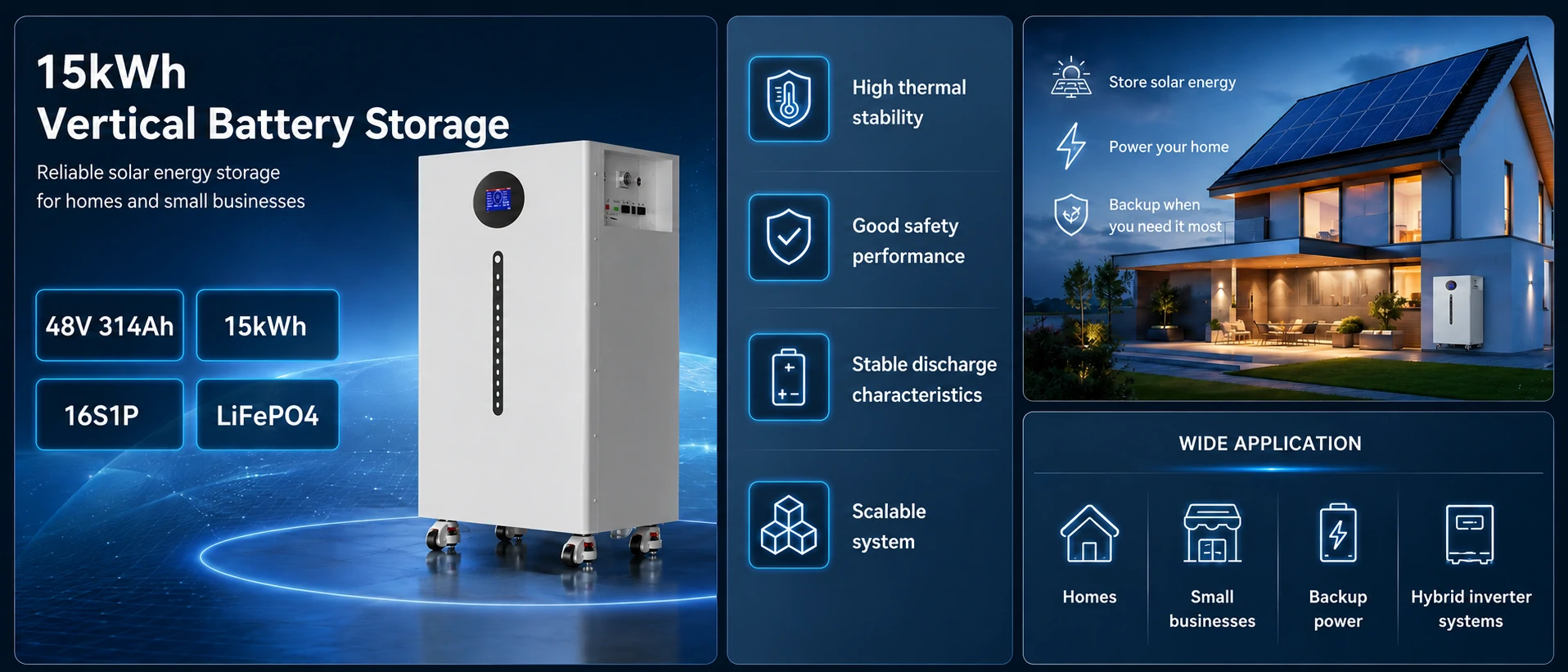 15kwh vertical battery storage