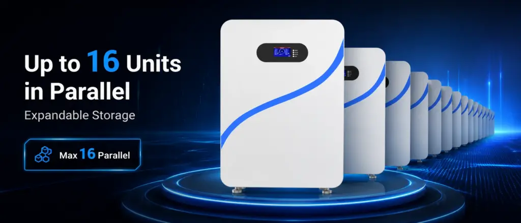 16 unidades paralelas LiFePO4 Sistema de bateria de 8 kWh