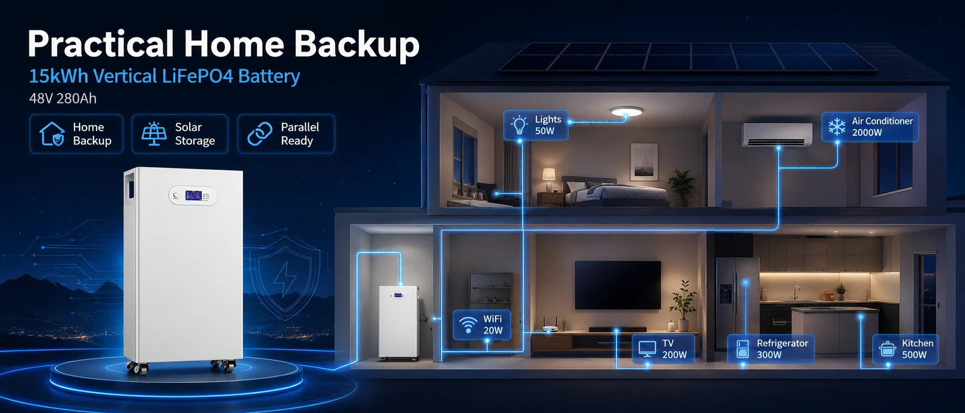 280ah lithium home storage battery
