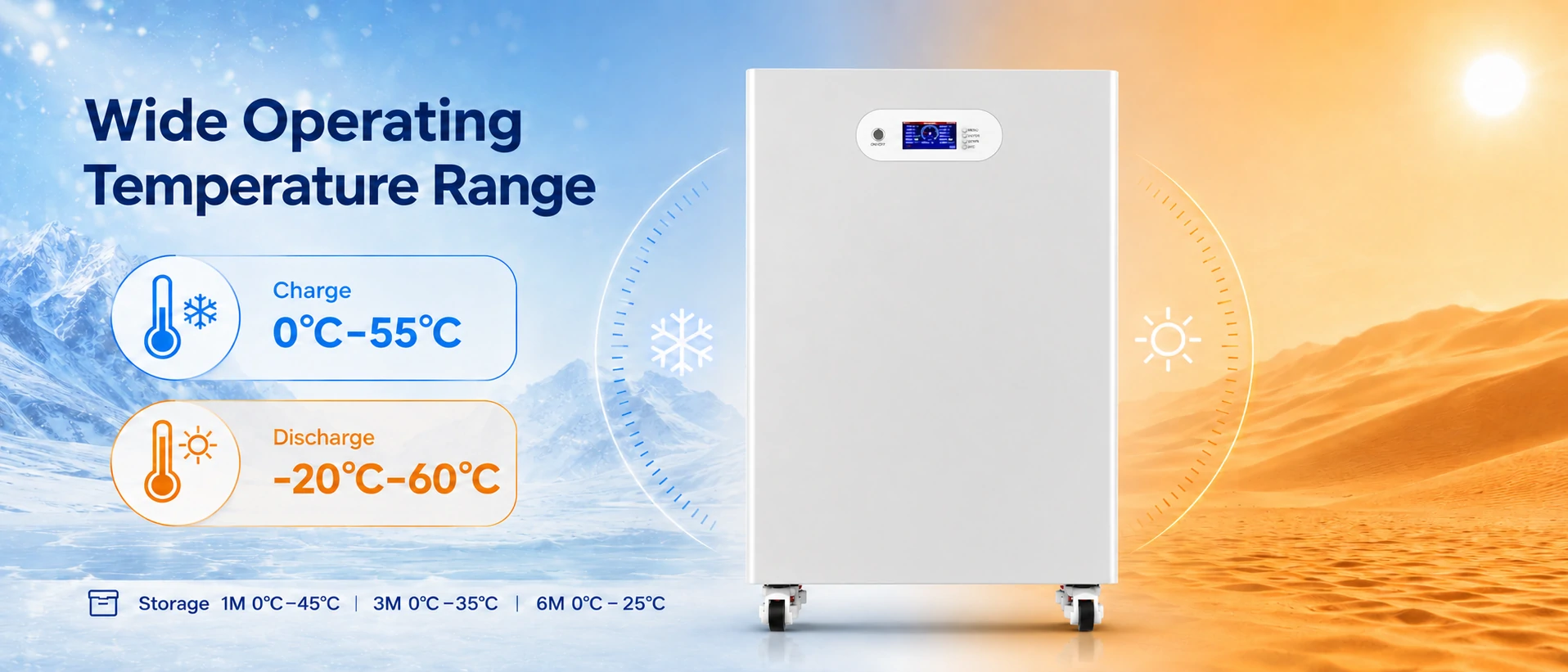 30kWh LiFePO4 solar battery with wide operating temperature range