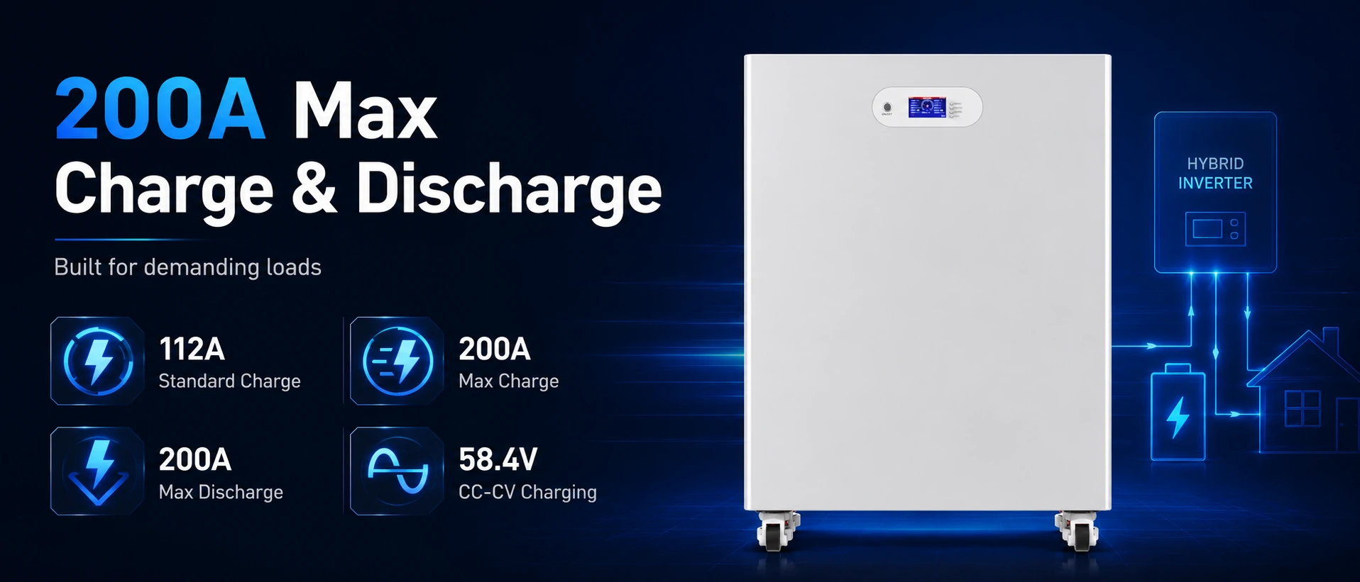 30kWh solar battery with 200A charge and discharge current