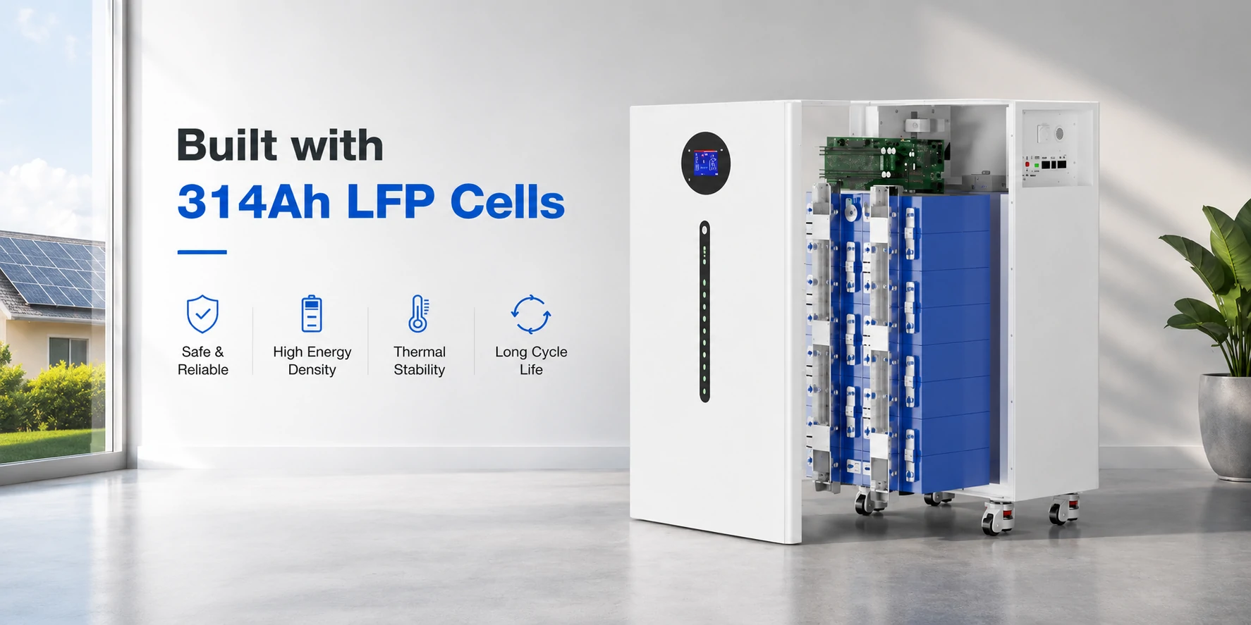 314Ah LFP cells inside 48V 314Ah LiFePO4 battery