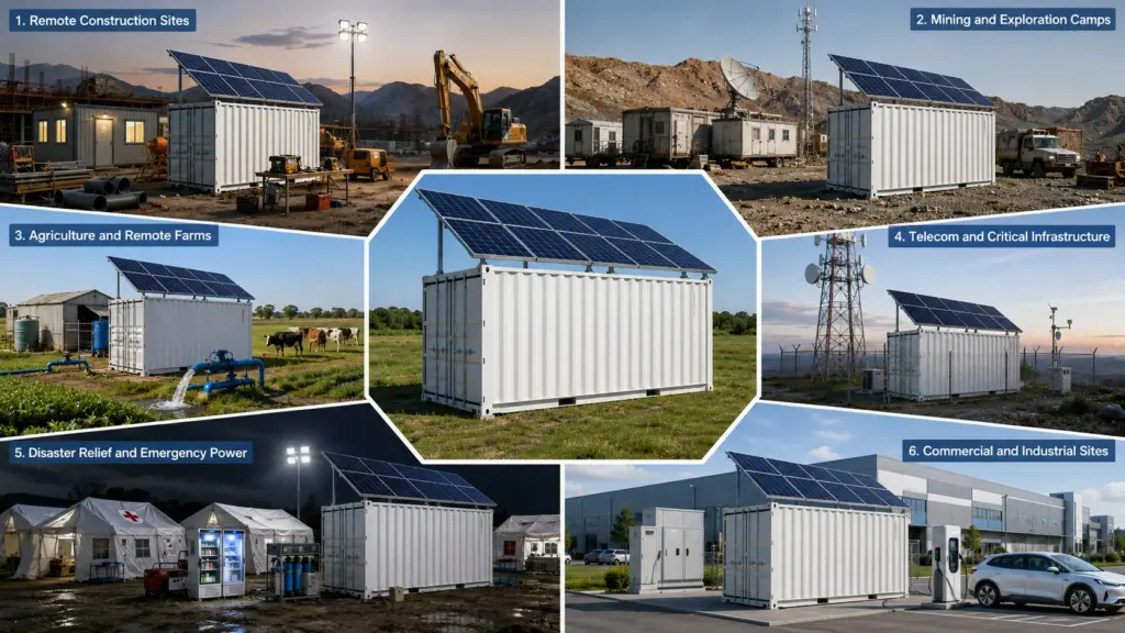 common applications of solar power station shipping containers