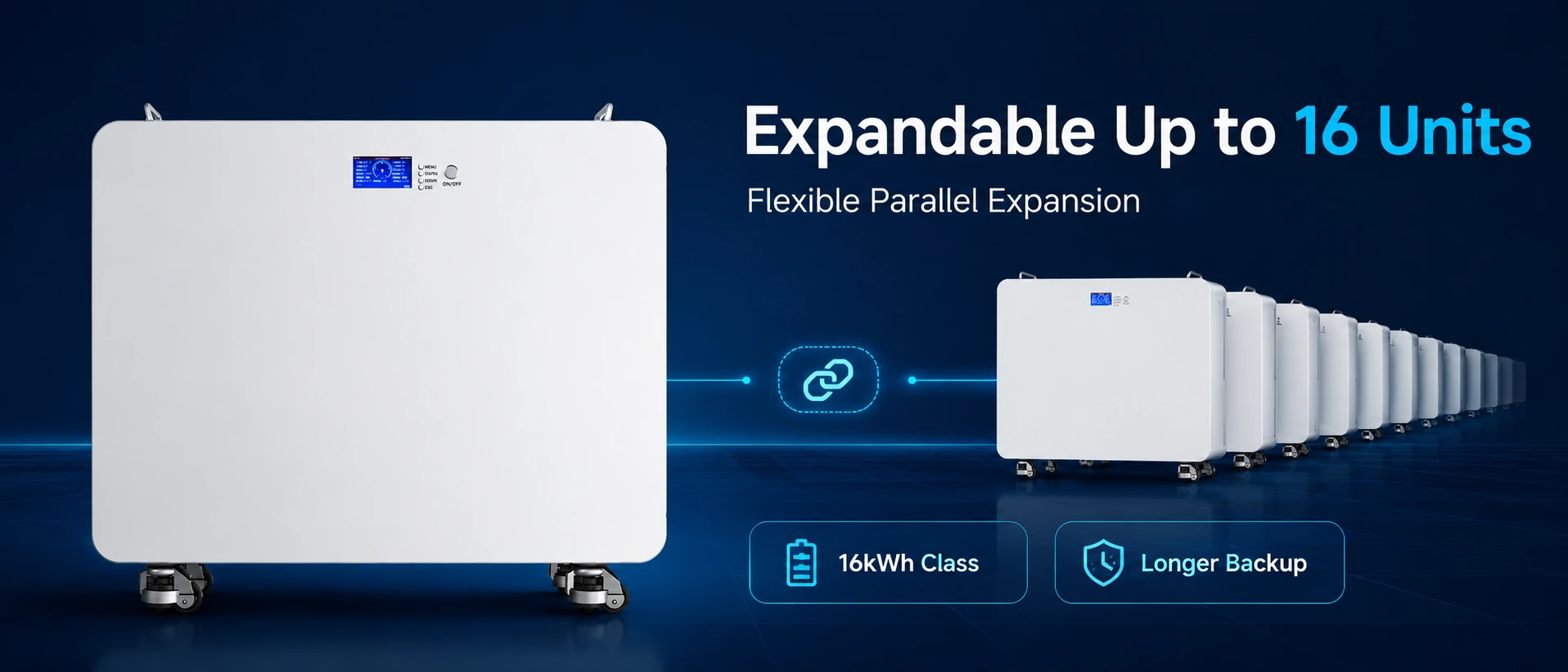 parallel connection of 16kwh 48V 300Ah LiFePO4 batteries up to 16 units