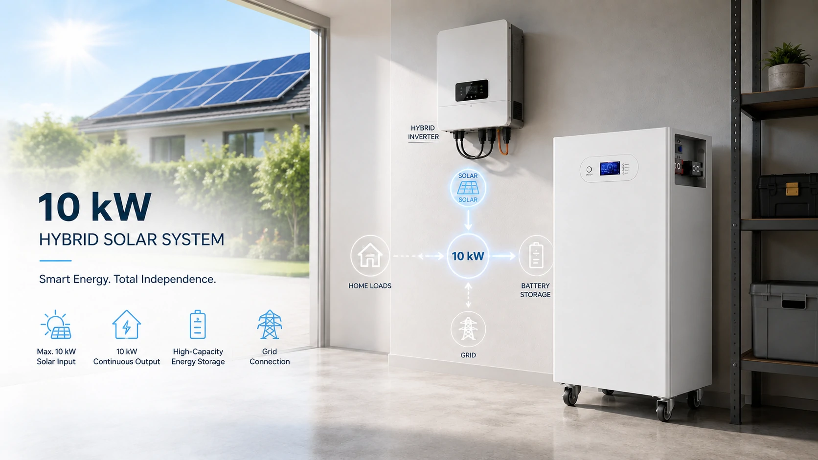 10 kw hybrid solar system
