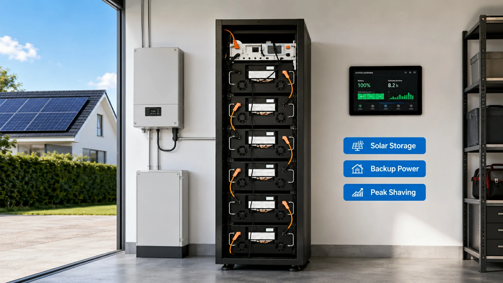 130 kwh battery system for peak shaving and backup power