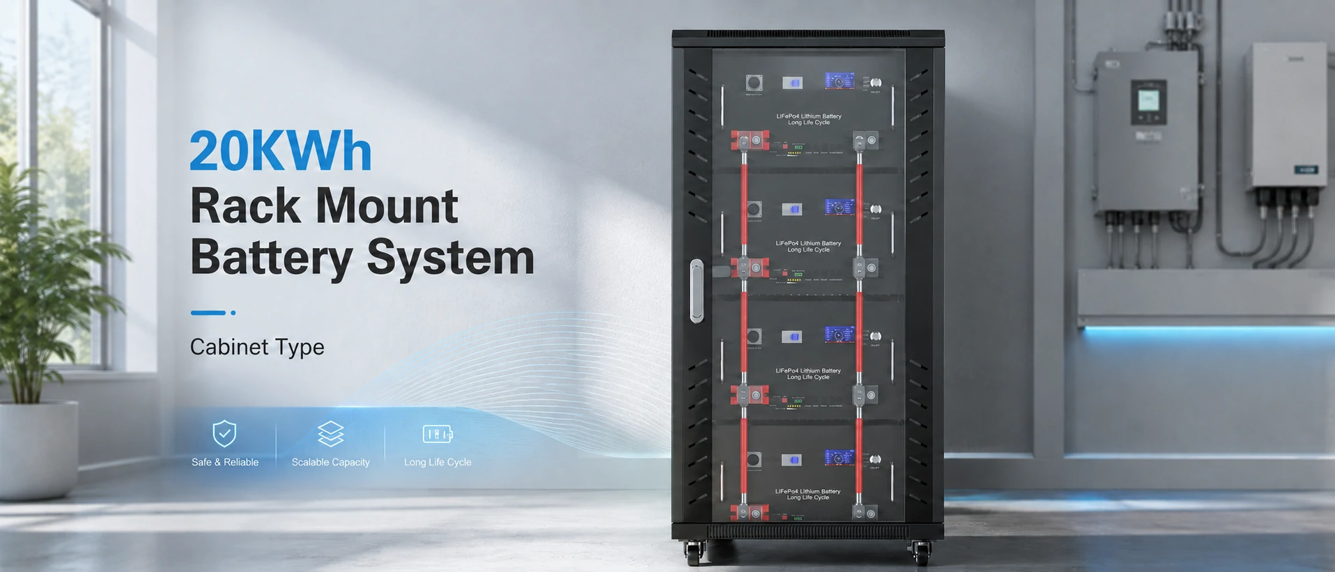 20kWh Système de batteries pour le stockage solaire et l'alimentation de secours