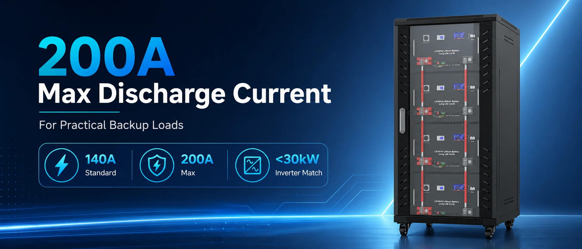 20kWh batterie avec 200A courant de décharge maximal par module