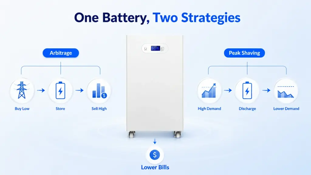 can one battery do both energy arbitrage and peak shaving