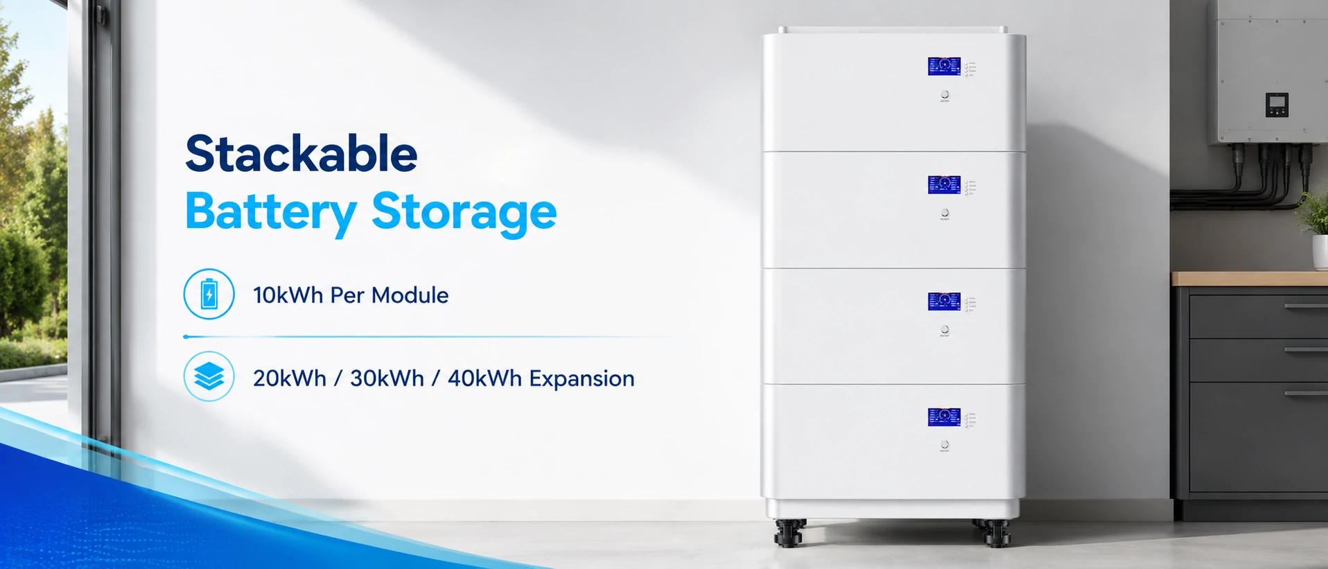 flexible stackable battery for home solar storage