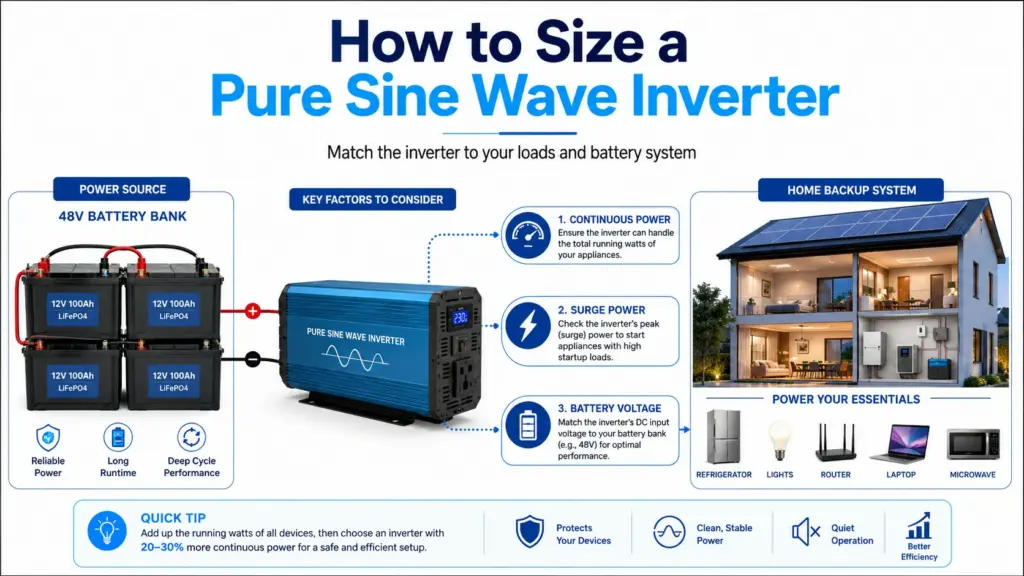 inverter sizing and battery capacity calculation
