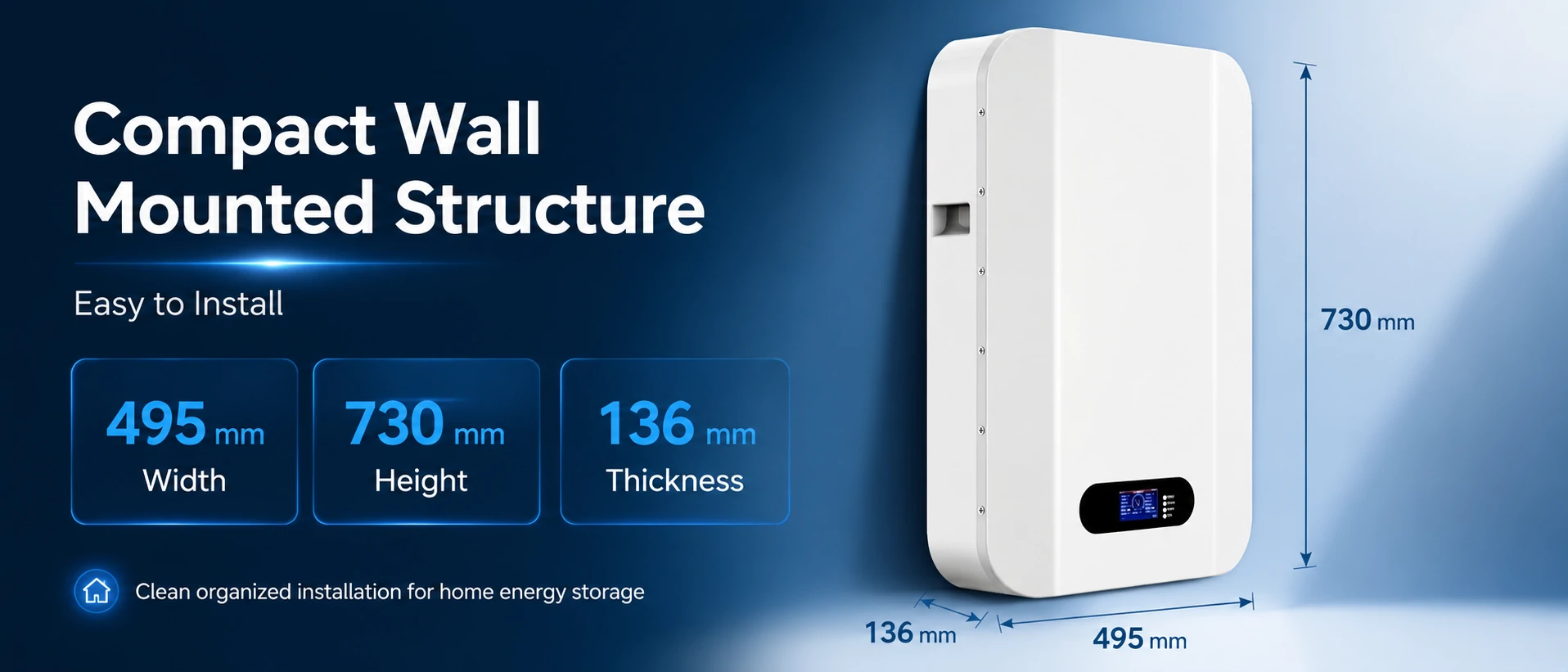 Powerwall 10 kWh Batterie, wandmontiertes Design
