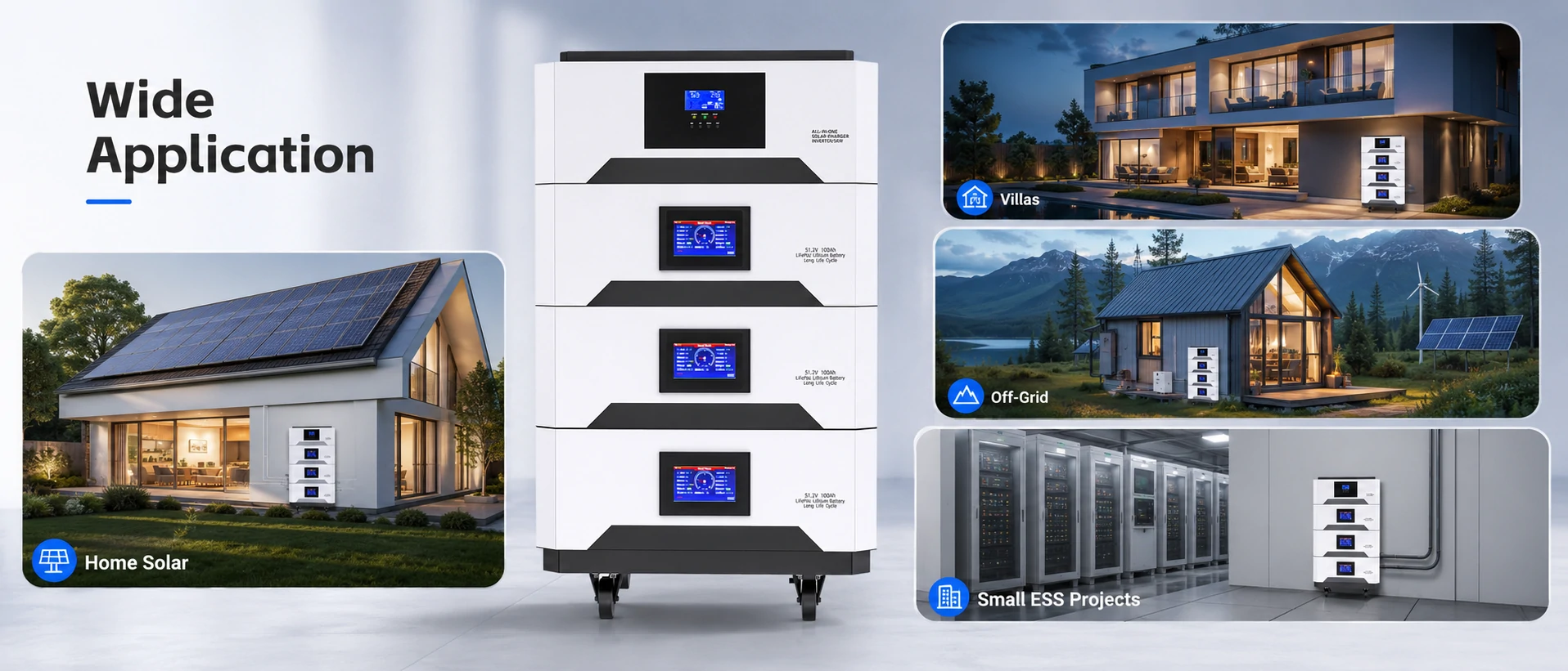 solar battery stackable applications