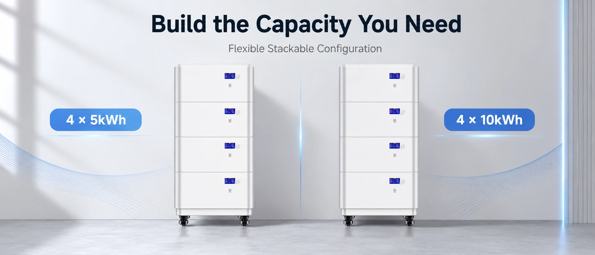 stackable battery storage flexible stackable configuration