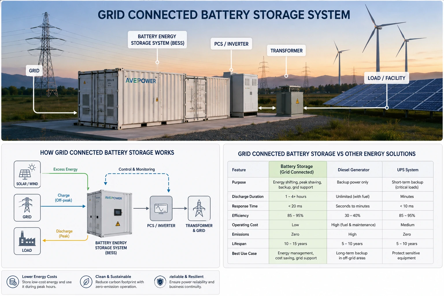 grid connected battery storage