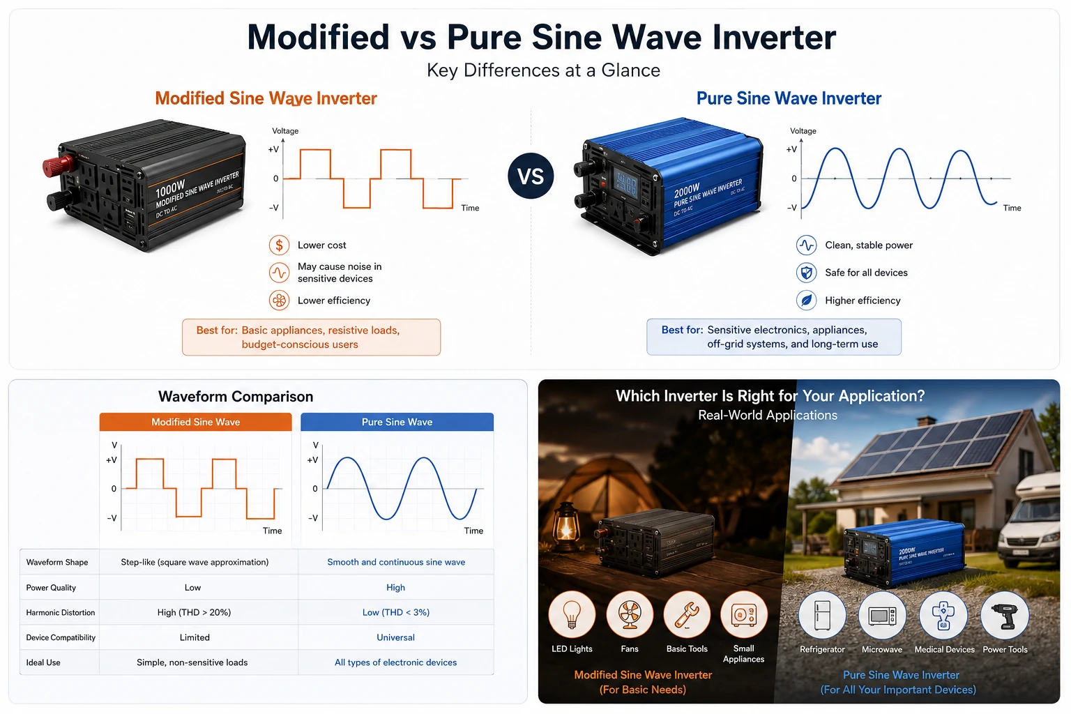 modified vs pure sine wave inverter