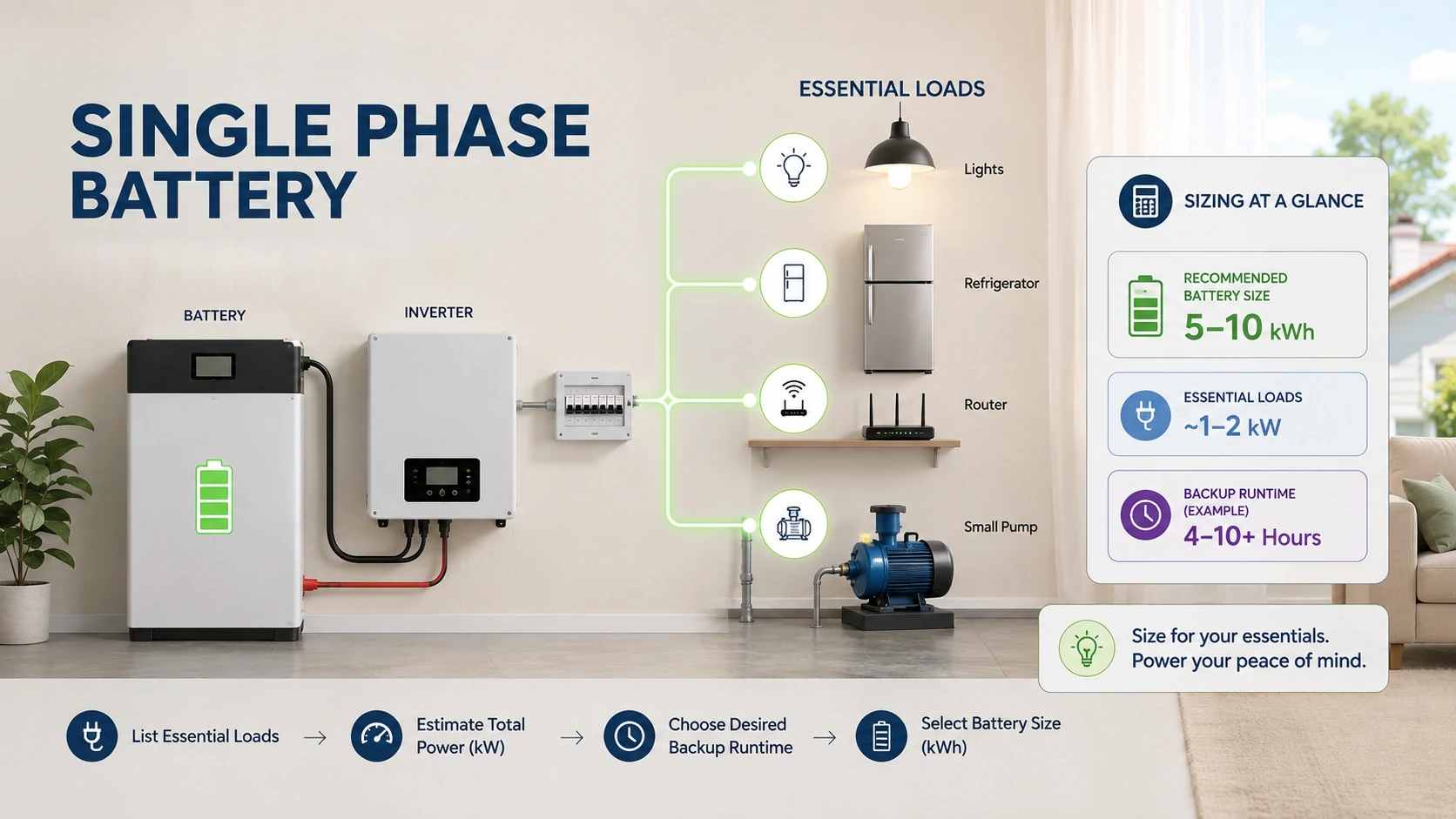 single phase battery