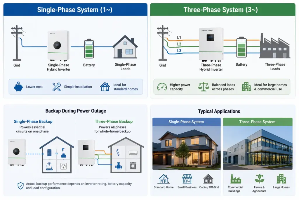 what does single phase vs 3 phase battery actually mean