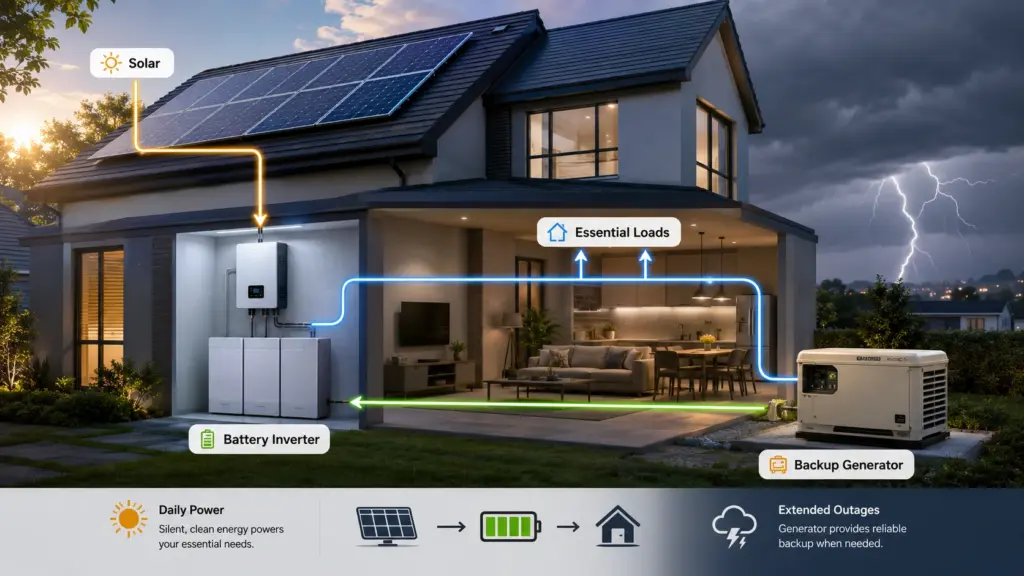 when is a battery inverter system better than either generator