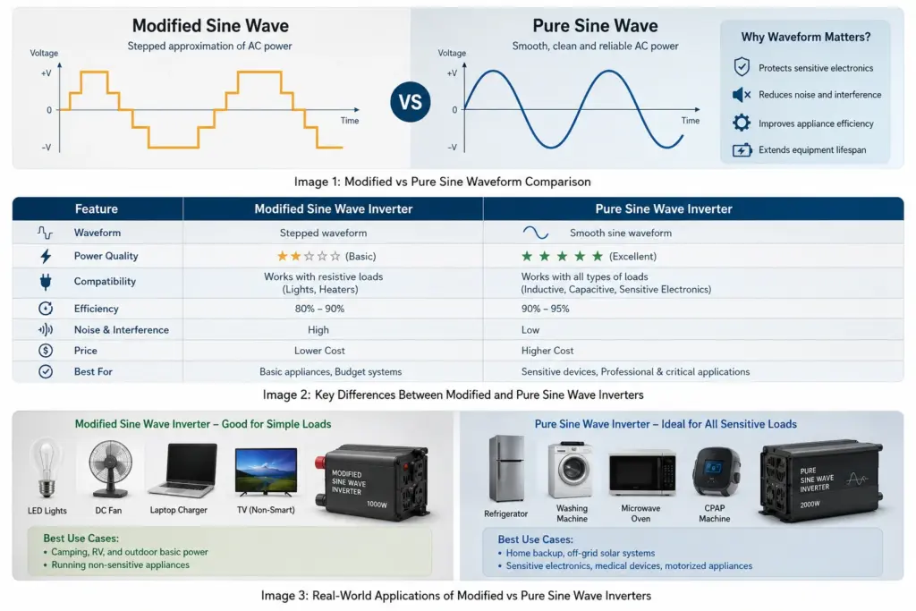 which appliances can run on a modified sine wave inverter