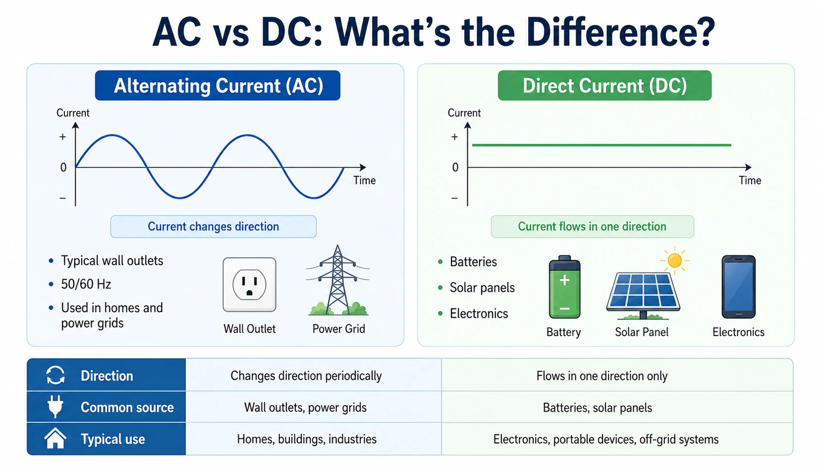what are alternating current and direct current