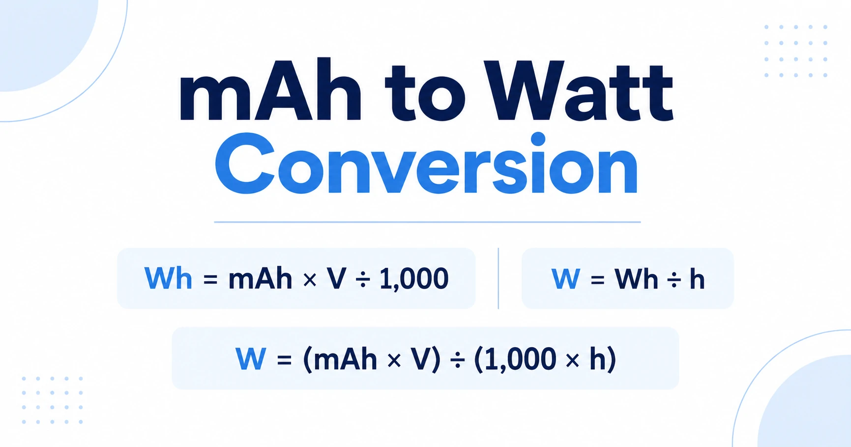 mah to watt conversion