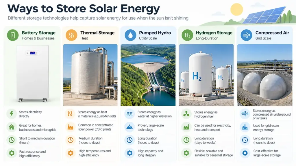 ways to store solar energy